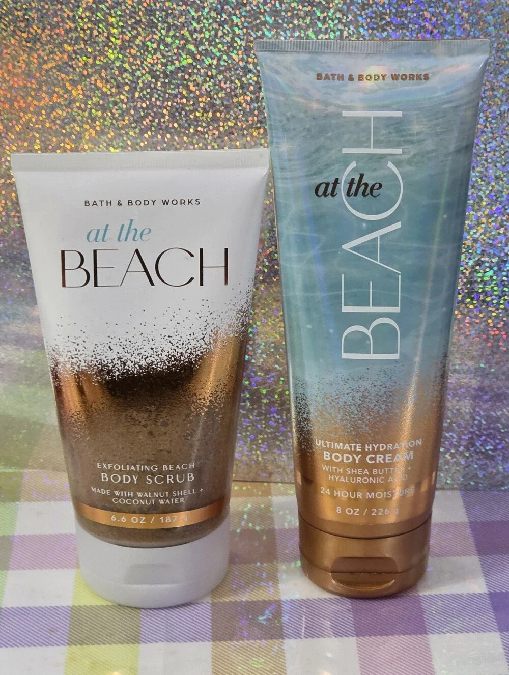 Bath & Body Works At the Beach Hydrating Body Cream & Exfoliating Scrub Set NEW